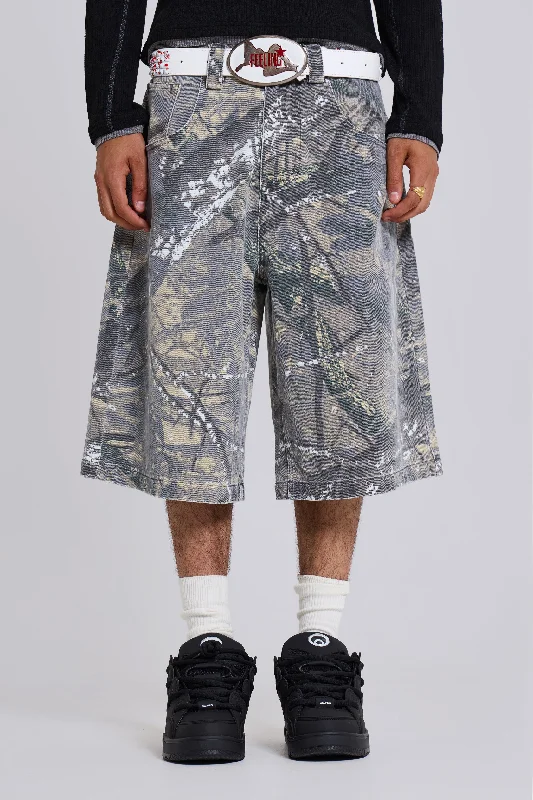 Men's Jeans with an Elastic Waistband for Ultimate ComfortForest Camo Colossus Jorts