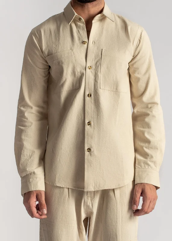 Plus Size Men's Bootcut Jeans with a Belt Loop Upgrade for a Stylish TouchIvory Denim Shirt