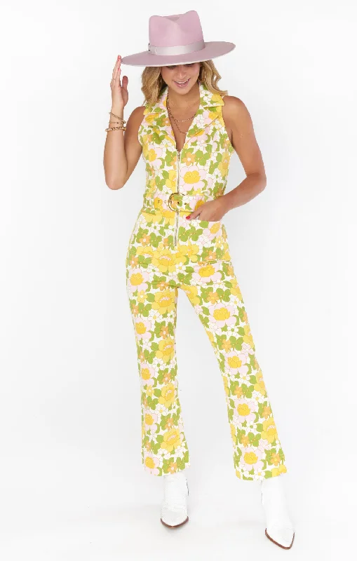 Plus Size Men's Relaxed Fit Jeans with a Faded Wash for a Vintage - Inspired LookJacksonville Cropped Jumpsuit ~ Fresh Floral Denim