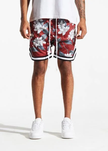 Plus Size Men's Bootcut Jeans with a Relaxed Waist for a Classic and Comfortable FitJordan Ball Shorts (Red Floral)
