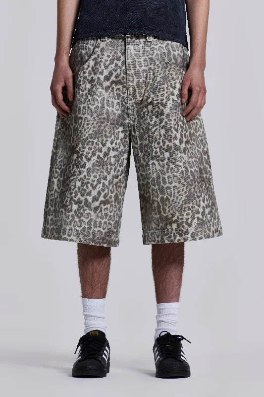 Men's Low - Rise Jeans in a Light Wash for a Casual and Youthful LookLeopard Fade Colossus Jorts Men's Low - Rise Jeans in a Light Wash for a Casual and Youthful LookLeopard Fade Colossus Jorts