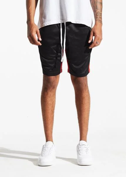Men's Stretch Jeans with a Moisture - Wicking Lining for Active LifestylesLewis Track Shorts (Black/Red)