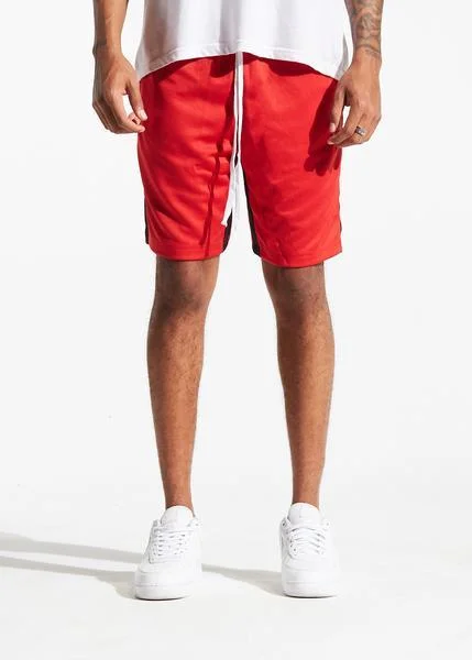 Men's Colored Jeans in Burgundy for a Bold and Fashion - Forward LookLewis Track shorts (Red/Black)
