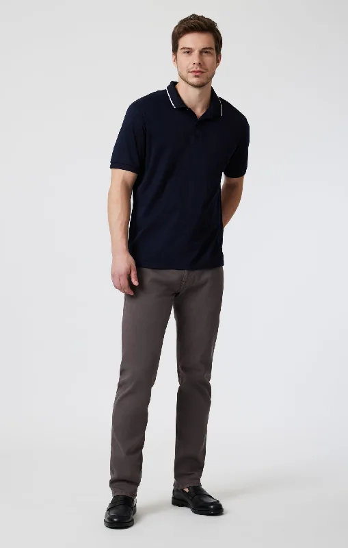 Plus Size Men's Bootcut Jeans with a Belt Loop Upgrade for a Stylish TouchMARCUS SLIM STRAIGHT LEG IN EARL GREY SUPERMOVE