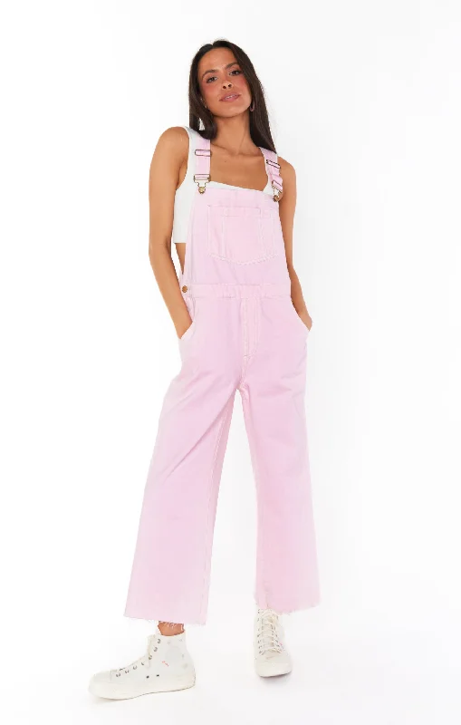 Men's Jeans with a Button - Fly for a Traditional and Classic AestheticMarfa Overalls ~ Soft Pink Denim