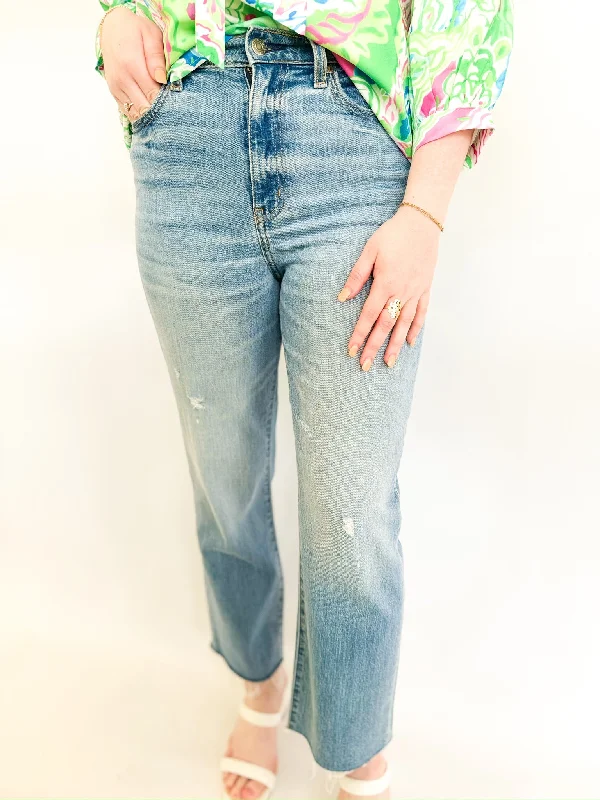 Men's Jeans with a Cargo - Inspired Knee Pocket for Extra StorageMarina SunDaze Straight Crop Jeans