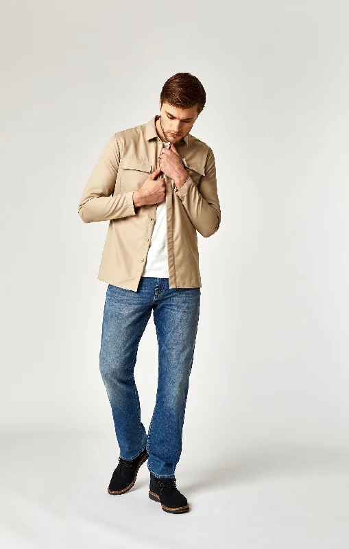 Plus Size Men's Bootcut Jeans with a Relaxed Waist for a Classic and Comfortable FitMYLES STRAIGHT LEG IN MID SHADED WILLIAMSBURG