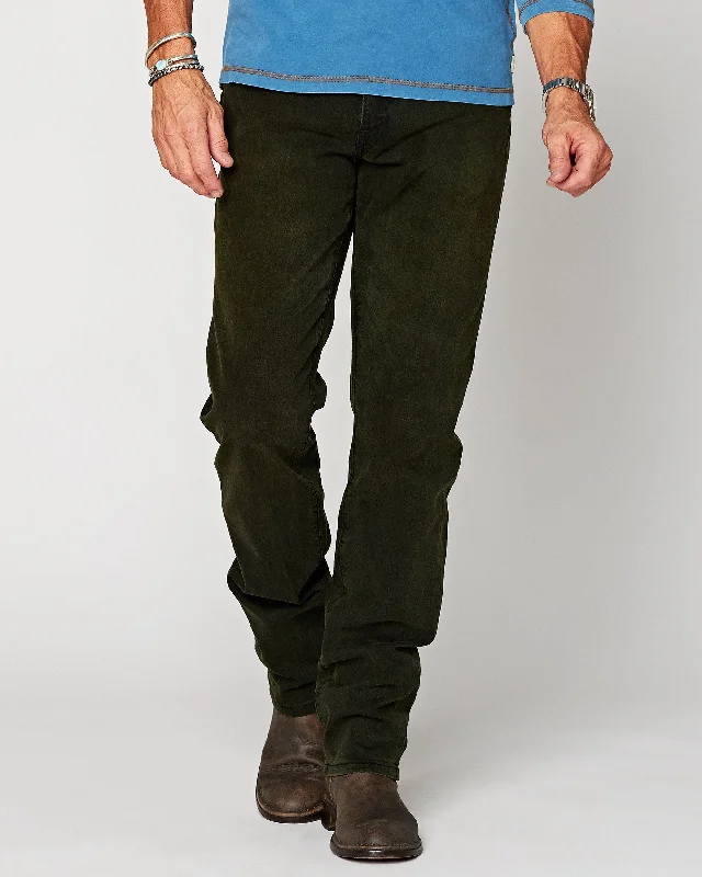 Men's Distressed Jeans with Patches for a Retro and DIY - Inspired AppearanceNo.11 Classic Fit  Dark Forest Flex