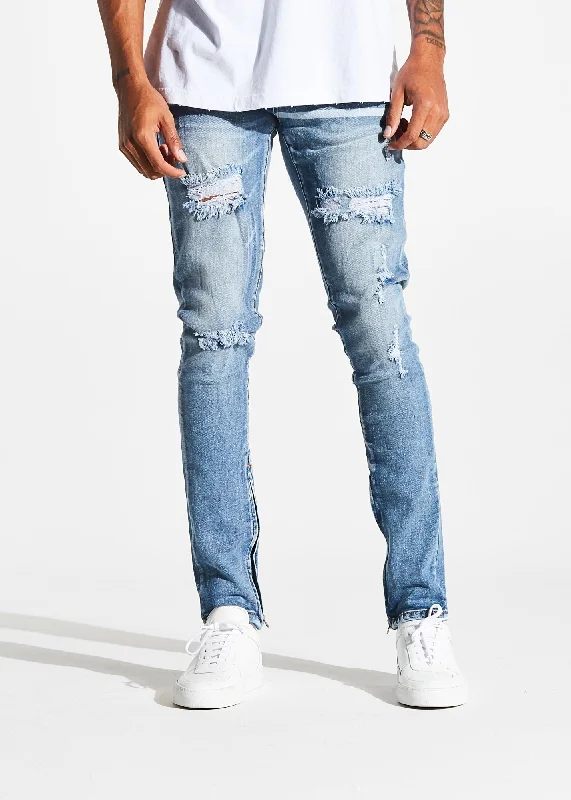 Men's Colored Jeans in Burgundy for a Bold and Fashion - Forward LookPacific Denim (Dusty Blue)