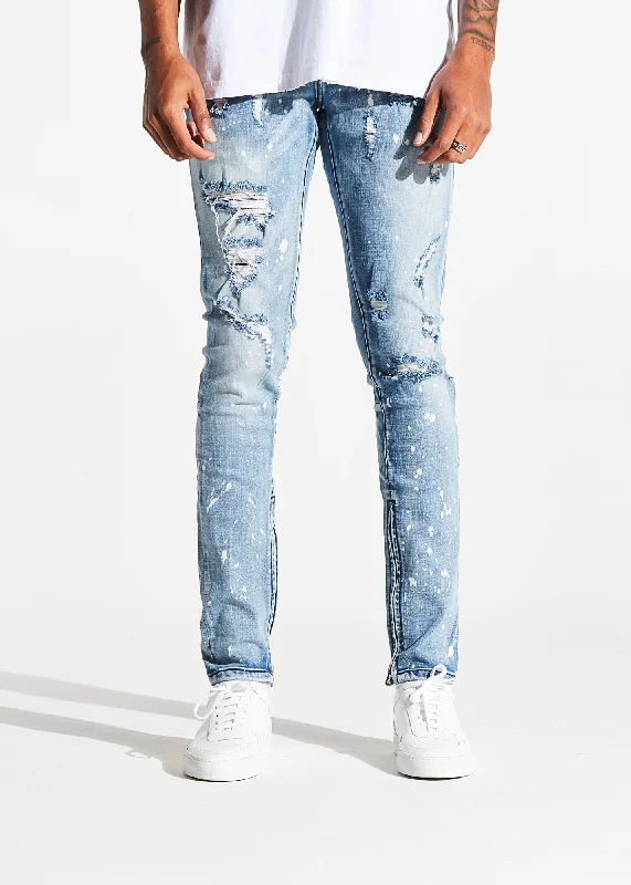 Men's Jeans with an Elastic Waistband for Ultimate ComfortPacific Denim (Light Blue Stone)