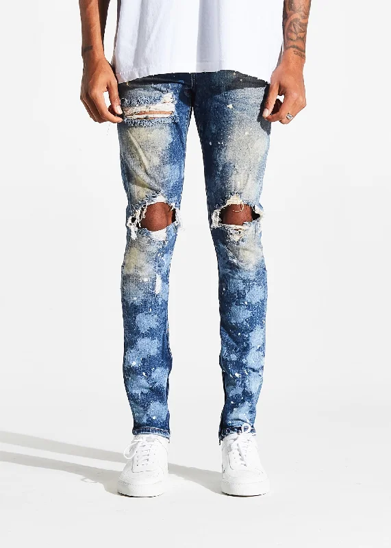 Men's Low - Rise Jeans in a Light Wash for a Casual and Youthful LookPacific Denim (Sandy Blue)