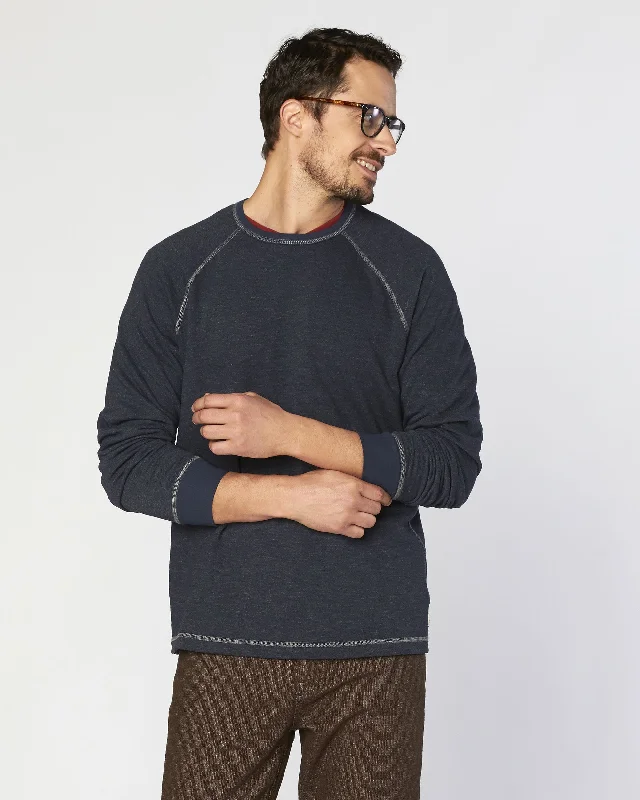 Men's Low - Rise Jeans in a Light Wash for a Casual and Youthful LookQuiver Mock Twist Terry Crew