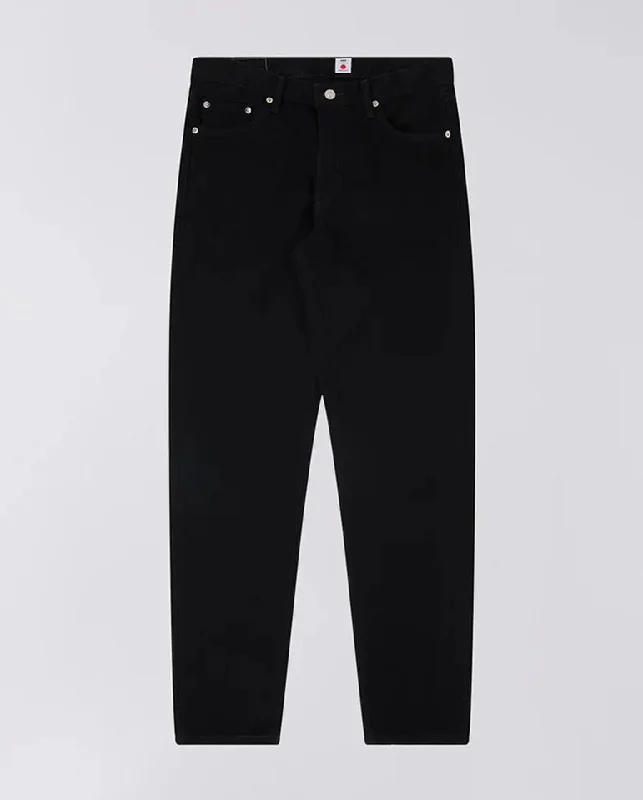 Men's Straight Leg Raw Denim Jeans for a Minimalist and Durable OptionRegular Tapered Kaihara Black Denim