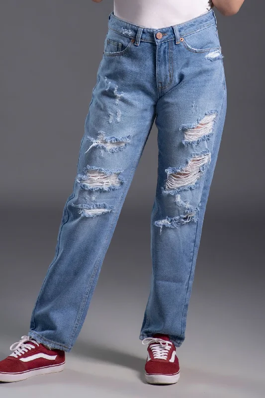 Men's Slim Fit Stretch Jeans in Dark Wash for a Modern and Comfortable LookRipped Mom Jeans