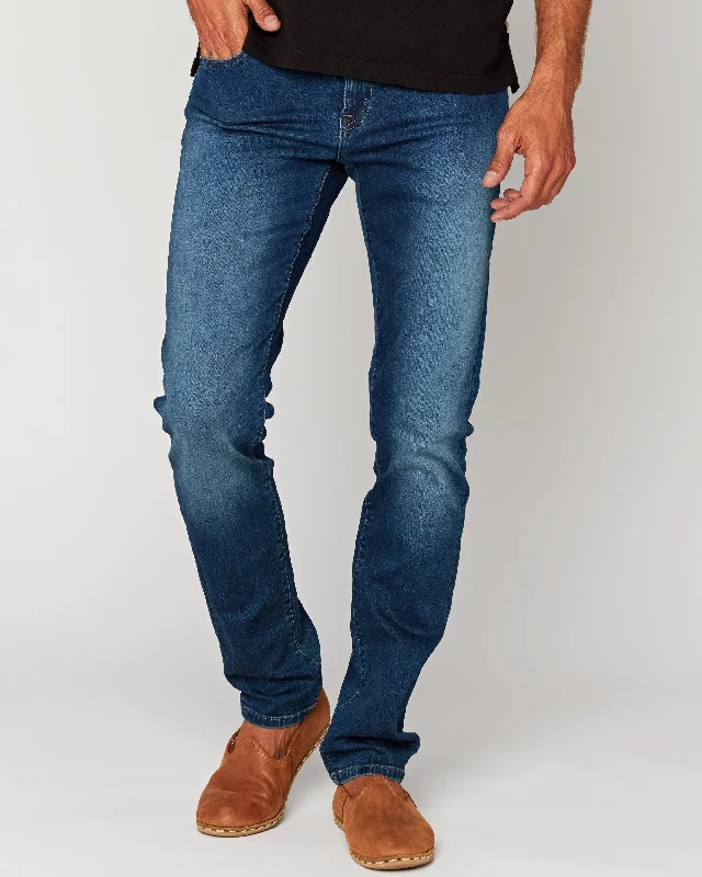 Men's High - Waisted Jeans in a Medium Wash for a Vintage - Style RevivalRocker Slim Fit Big Drakes Flex