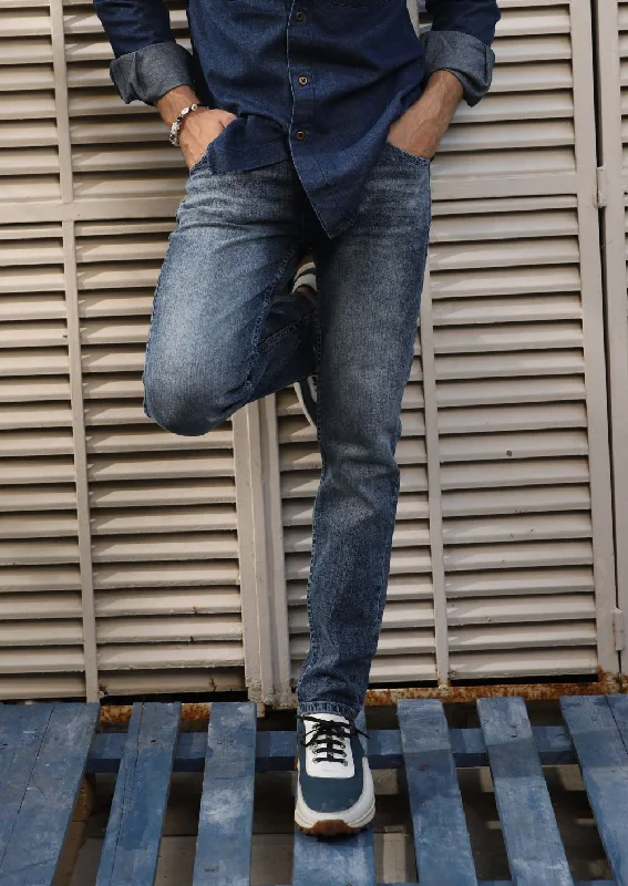 Men's Straight Leg Raw Denim Jeans for a Minimalist and Durable OptionTrendSetter Slim Fit Jeans (Acid wash)