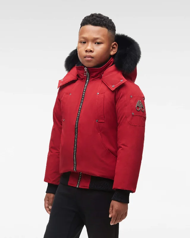 Deep Red with Black Fox Fur