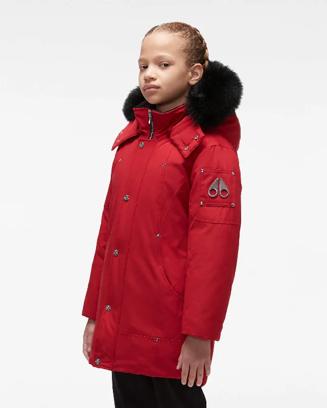 Deep Red with Black Fox Fur