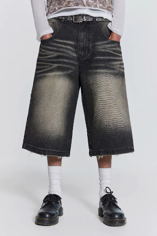 Men's High - Waisted Jeans in a Medium Wash for a Vintage - Style RevivalWashed Black Colossus Jorts Men's High - Waisted Jeans in a Medium Wash for a Vintage - Style RevivalWashed Black Colossus Jorts