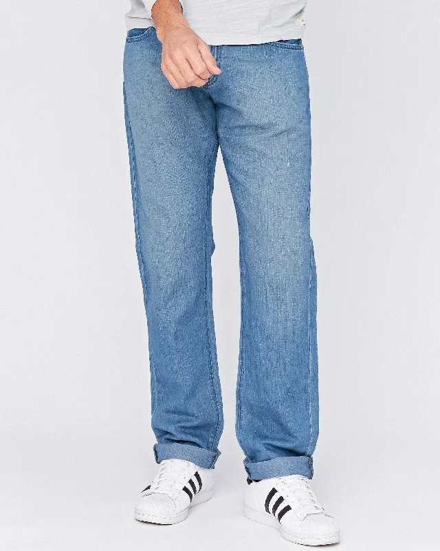 Men's Jeans with an Elastic Waistband for Ultimate ComfortNo. 7 Waterman Relaxed Fit Deep Marine Linen