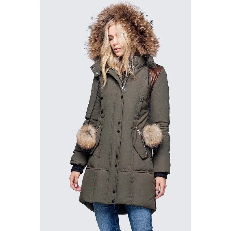 Men's Distressed Jeans with Patches for a Retro and DIY - Inspired AppearanceWomen's Nicole Benisti Quilted Puffer with Pom Poms - Ginger/Natural