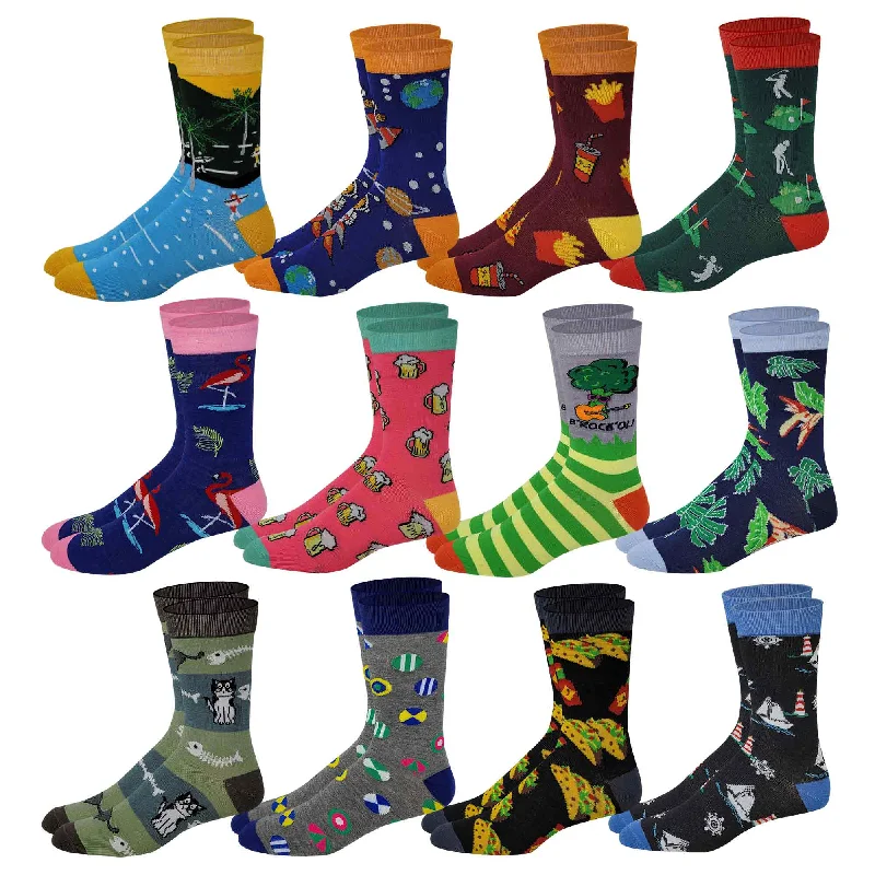 Running men's socks for sports performanceDress Socks | Assorted Funky Design | Men's 12 Pairs Running men's socks for sports performanceDress Socks | Assorted Funky Design | Men's 12 Pairs