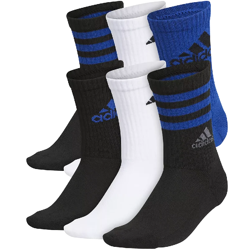 Knee - high men's socks for a vintage styleYouth Adidas Cushion Mixed 6-Pack Crew