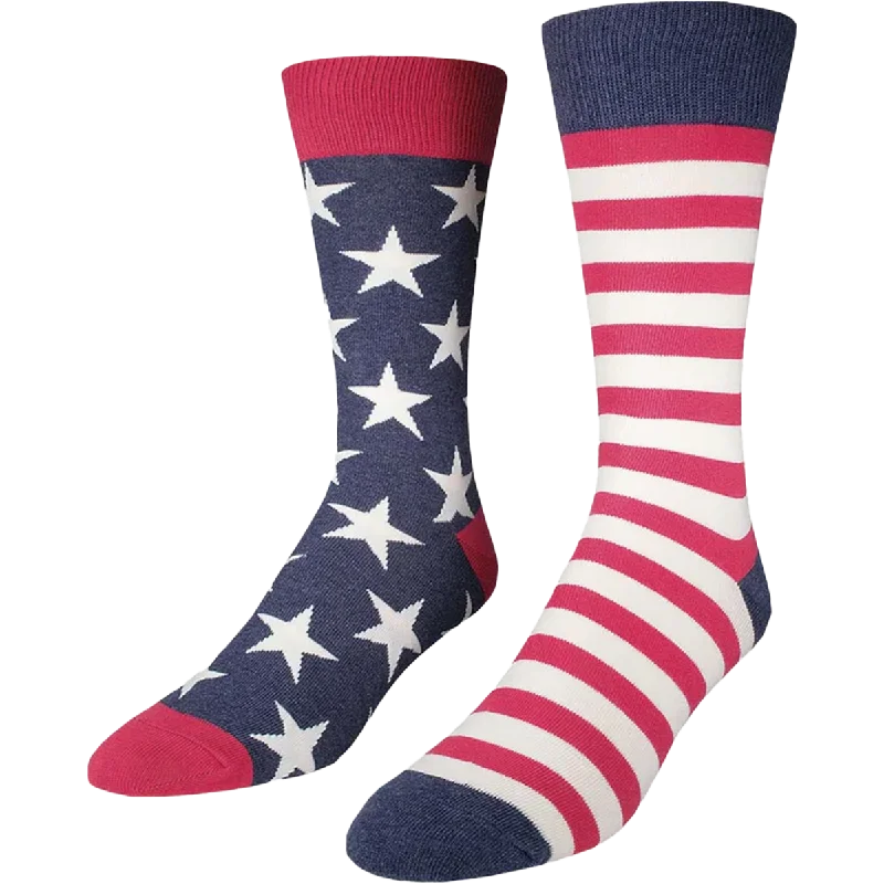 Running men's socks for sports performanceAmerican Flag