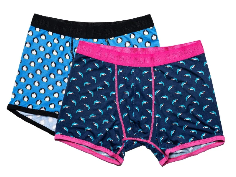 Hiking men's socks for outdoor adventuresBamboo Boxers 2 Pack - Penguins & Sharks