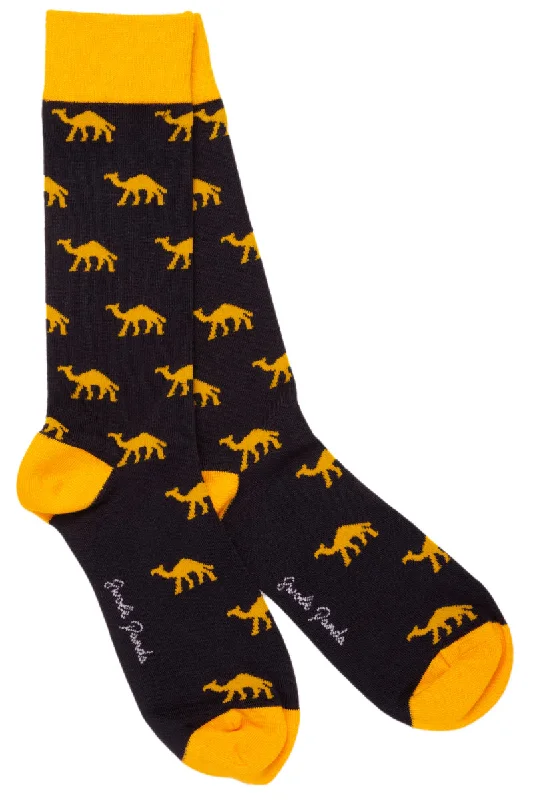 Merino wool men's socks for warmth and breathabilityCamel Bamboo Socks