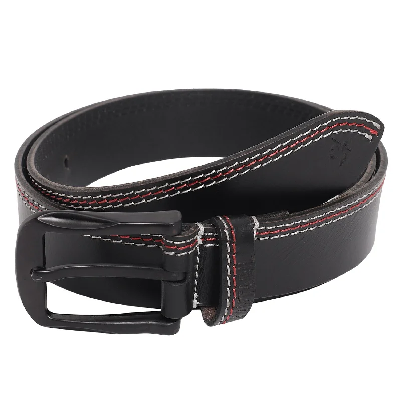 Knee - high men's socks for a vintage styleMen's Black Casual Single Side Belt