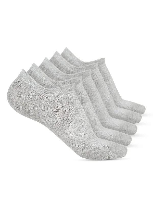 Cashmere men's socks for a luxurious feelMen's Grey Melange Fashion No Show / Loafer Socks -Pack of 5