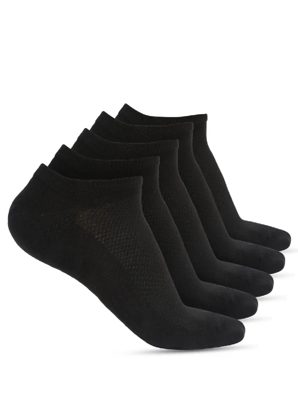 Ankle men's socks for a low - profile lookMen's Black Fashion No Show / Loafer Socks -Pack of 5