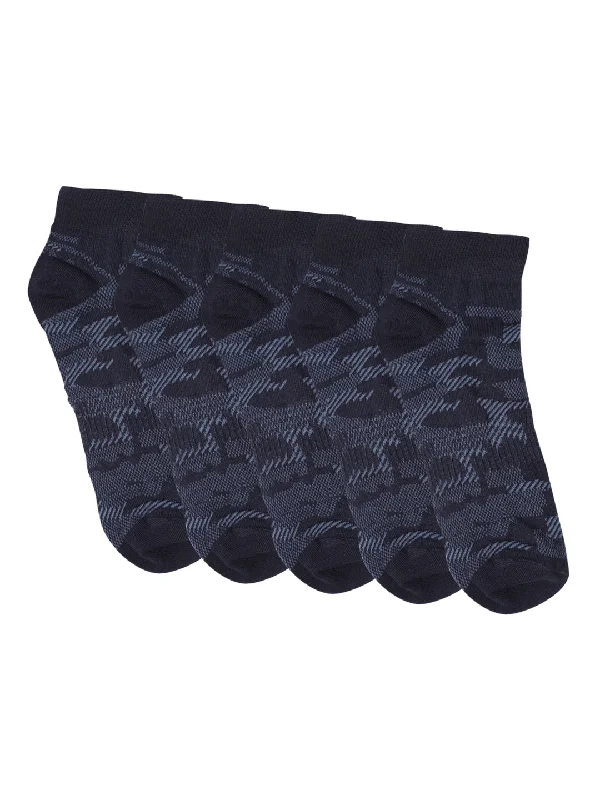 Compression men's socks for reducing swellingMen's Navy Blue Basic Ankle length Socks -Pack of 5