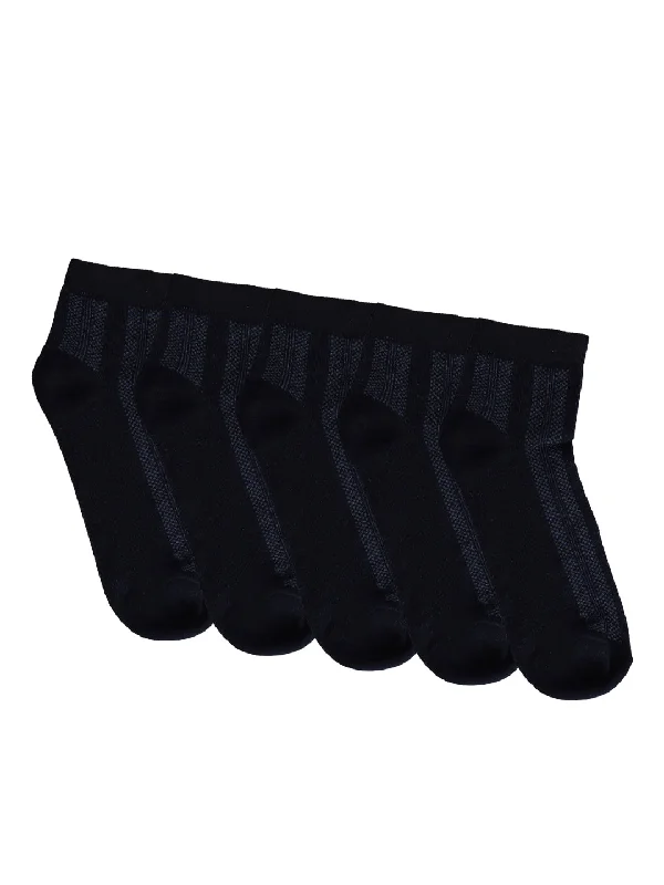 Cashmere men's socks for a luxurious feelMen's Navy Blue Basic Ankle length Socks -Pack of 5