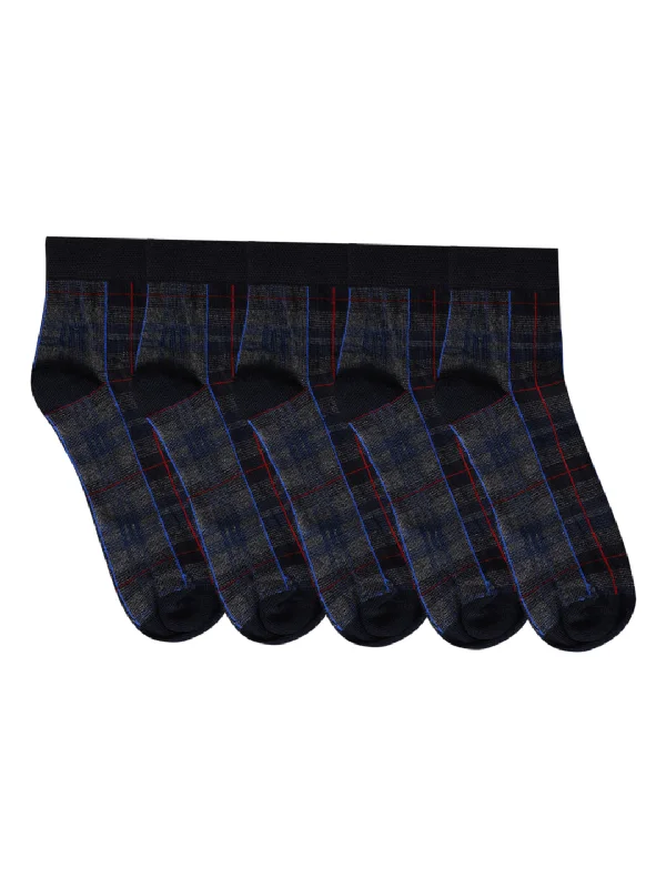 Organic men's socks for an eco - friendly choiceMen's Navy Blue Basic Ankle length Socks -Pack of 5