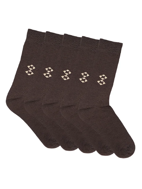 Running men's socks for sports performanceMen's Brown Basic Crew length Socks -Pack of 5 Running men's socks for sports performanceMen's Brown Basic Crew length Socks -Pack of 5