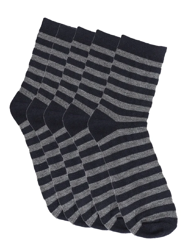 Silk men's socks for a smooth and soft touchMen's Navy Blue Basic Ankle length  Socks -Pack of 5