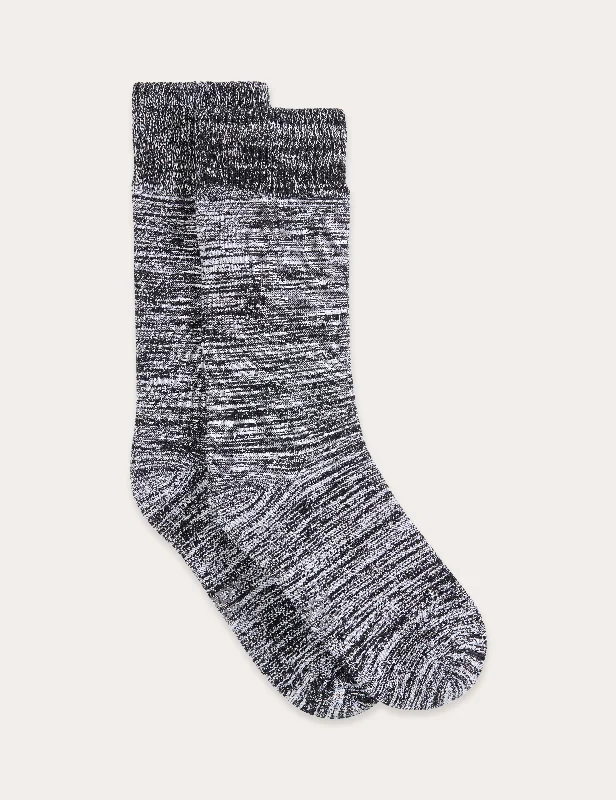Thermal men's socks for cold climate protectionChunky Bed Socks - Black Marl