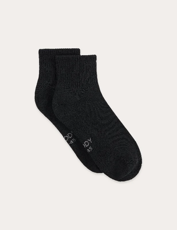No - show men's socks for wearing with loafersCushioned Quarter Crew Socks - Black