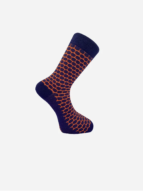 Knee - high men's socks for a vintage styleDots Unisex Organic Cotton Socks | Orange Knee - high men's socks for a vintage styleDots Unisex Organic Cotton Socks | Orange