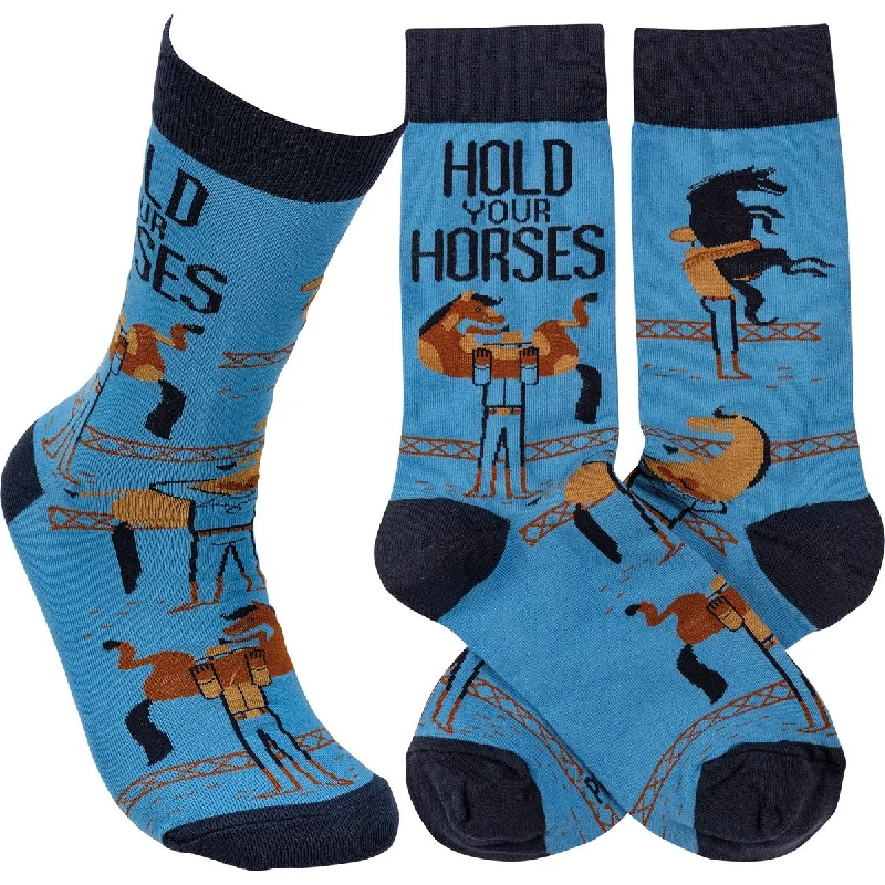 Novelty men's socks with unique patternsHold Your Horses Socks