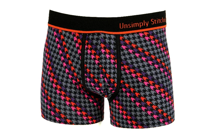 Low - rise men's trunks for a trendy lookHOUNDSTOOTH SPIRAL BOXER TRUNK