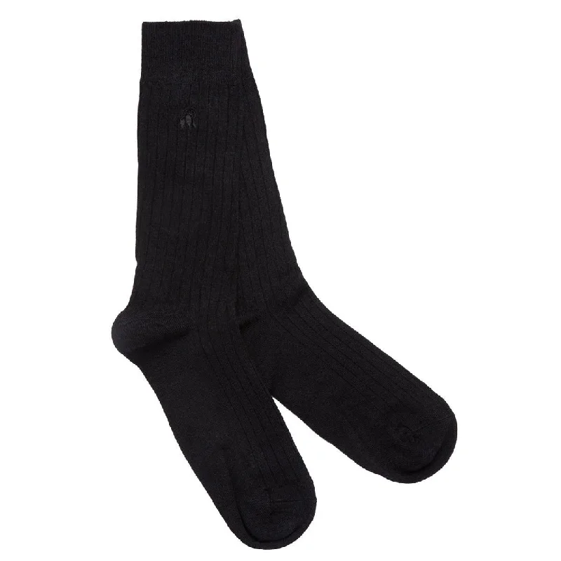Silk men's socks for a smooth and soft touchJet Black Bamboo Socks