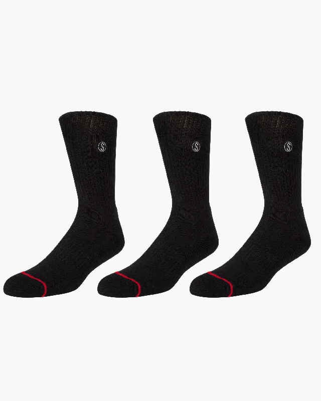 Thermal men's socks for cold climate protectionLine Up 3 Sock Pack - Black