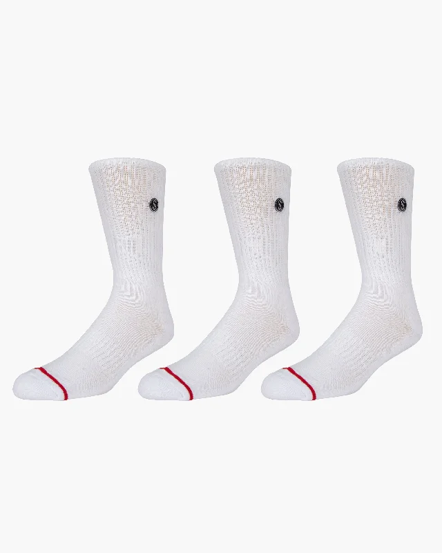 Ankle men's socks for a low - profile lookLine Up 3 Sock Pack - White