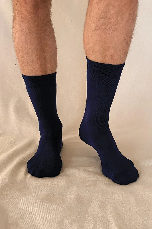 Diabetic men's socks for proper circulationMen's Thick Bamboo Socks 2 Pack - Navy