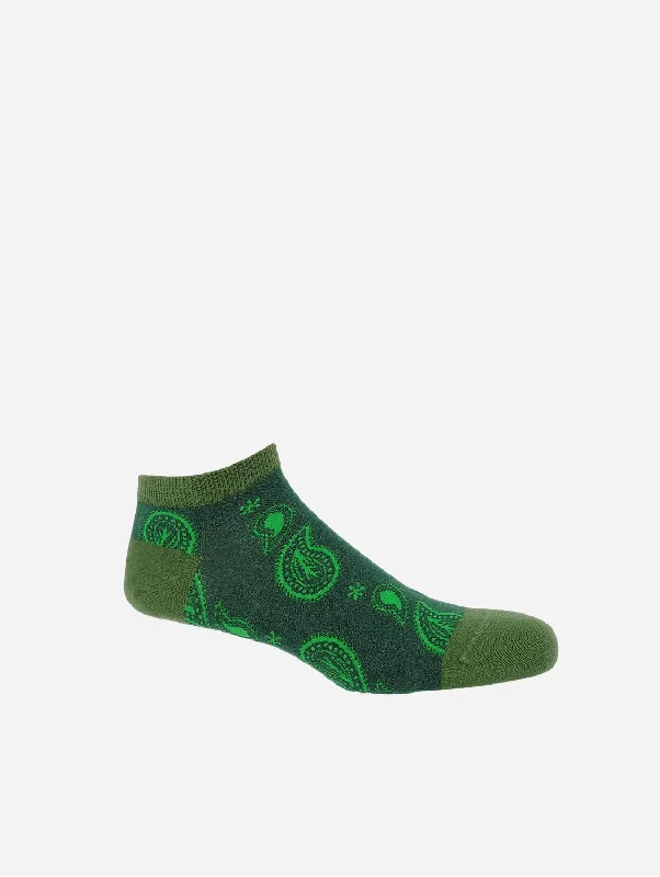 Silk men's socks for a smooth and soft touchPaisley Men's Organic Cotton Trainer Socks | Green Silk men's socks for a smooth and soft touchPaisley Men's Organic Cotton Trainer Socks | Green