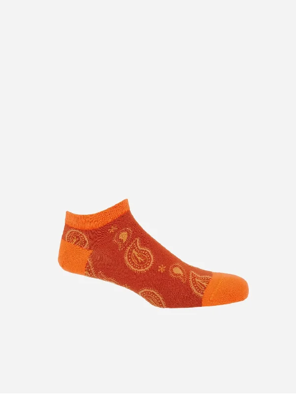 Knee - high men's socks for a vintage stylePaisley Men's Organic Cotton Trainer Socks | Orange Knee - high men's socks for a vintage stylePaisley Men's Organic Cotton Trainer Socks | Orange