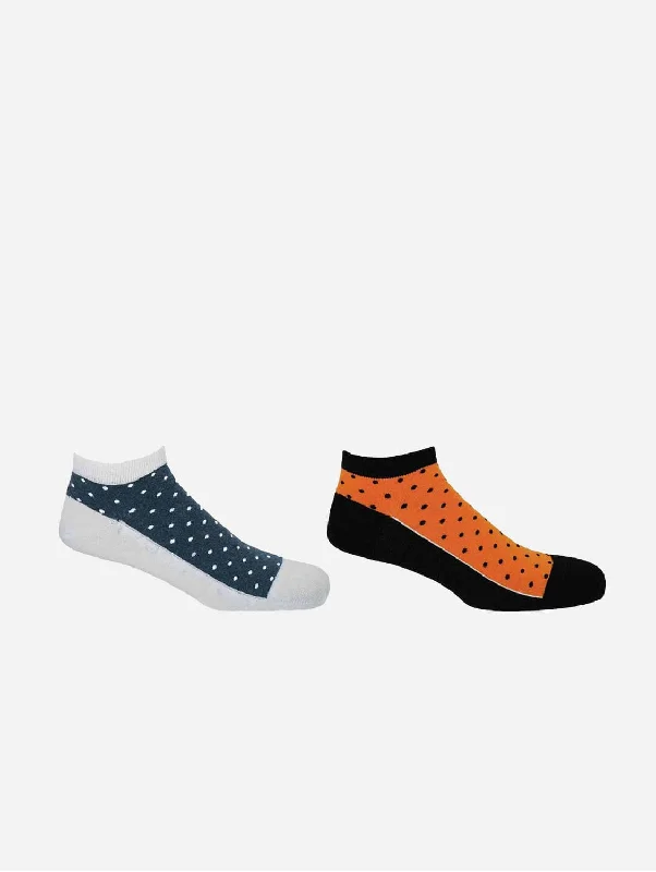Cashmere men's socks for a luxurious feelPolka Men's Organic Trainer Socks Bundle - White & Orange